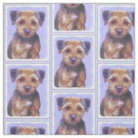 Border Terrier Painting - Cute Original Dog Art Fabric