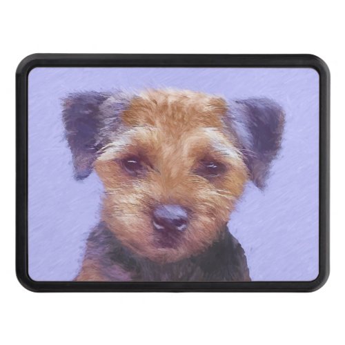 Border Terrier Painting _ Cute Original Dog Art Hitch Cover