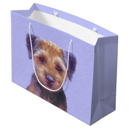 Border Terrier Painting _ Cute Original Dog Art Large Gift Bag