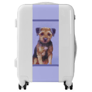 Border Terrier Painting - Cute Original Dog Art Luggage