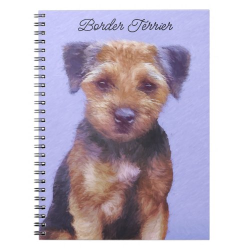 Border Terrier Painting _ Cute Original Dog Art Notebook