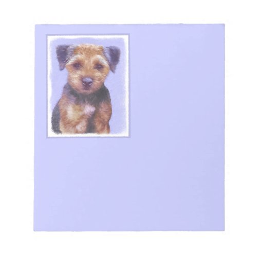 Border Terrier Painting _ Cute Original Dog Art Notepad