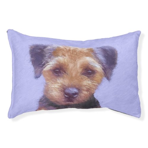 Border Terrier Painting _ Cute Original Dog Art Pet Bed