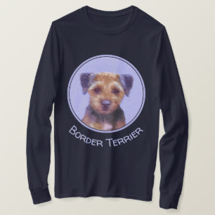 Border Terrier Painting - Cute Original Dog Art T-Shirt