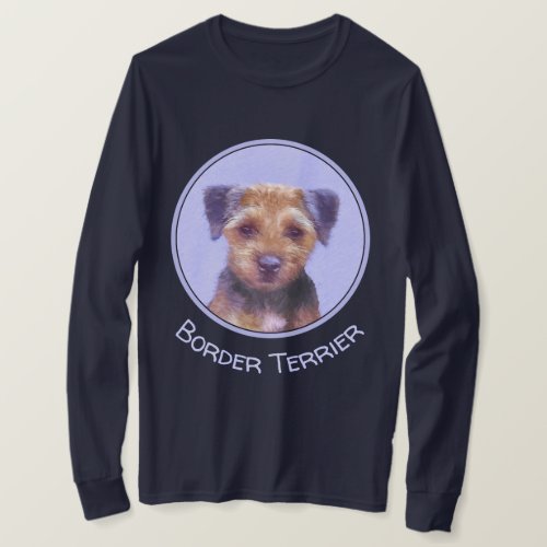 Border Terrier Painting _ Cute Original Dog Art T_Shirt