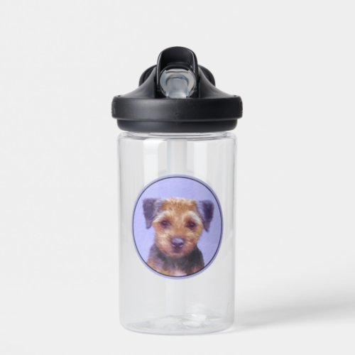 Border Terrier Painting _ Cute Original Dog Art Water Bottle