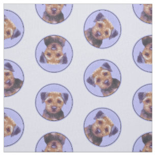 Border Terrier Painting Cute Original Pet Dog Art Fabric