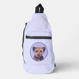 Border Terrier Painting Cute Original Pet Dog Art Sling Bag