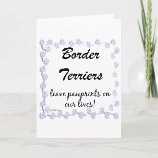 Border Terrier Pawprints Holiday Card