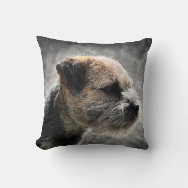 Border Terrier Polyester Throw Pillow (Front)