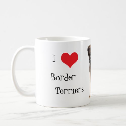 Border terrier puppy dog I love heart mug gift Coffee Mug