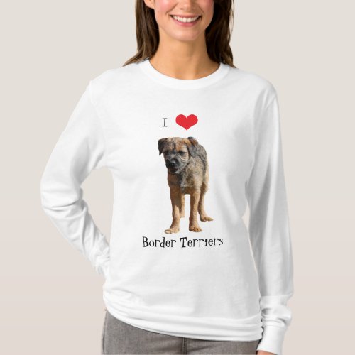 Border Terrier puppy dog I love hoody