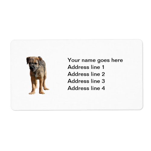 Border Terrier puppy personalised address labels