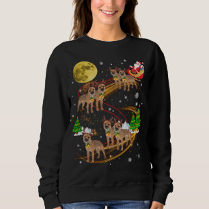 Border Terrier Reindeer Christmas Dog Riding Santa Sweatshirt