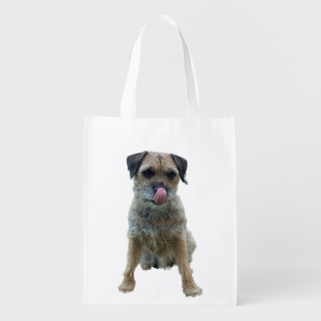 Border Terrier reusable grocery bag (Front)
