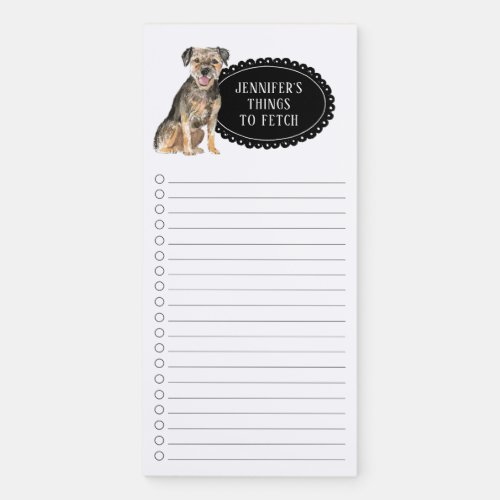 Border Terrier Shopping List  Magnetic Notepad