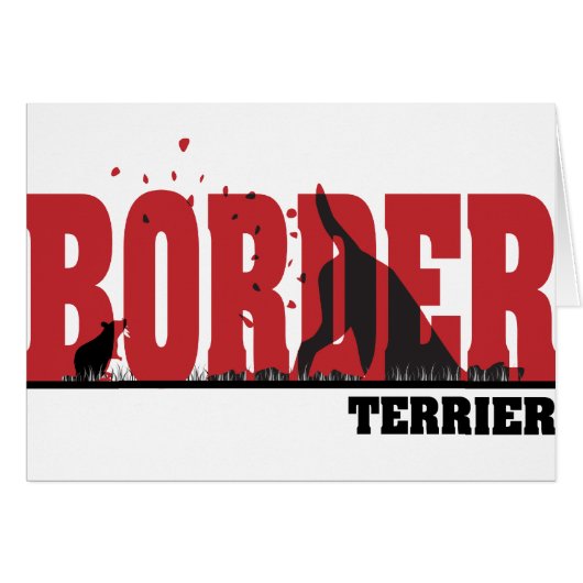 Border Terrier Silhouette Cards (Front Horizontal)