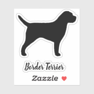 Border Terrier Silhouette Dog Breed Vinyl Sticker