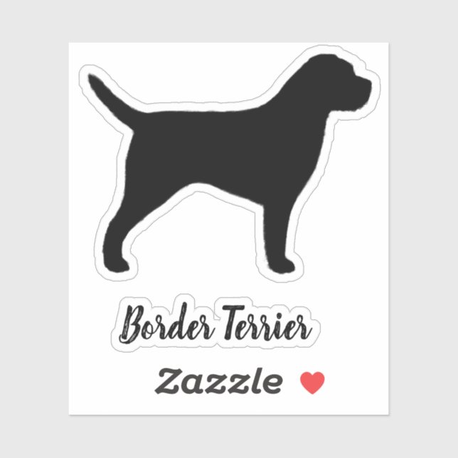 Border Terrier Silhouette Dog Breed Vinyl Sticker (Sheet)