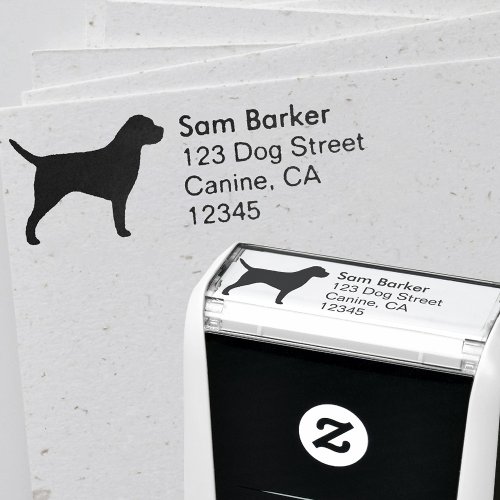 Border Terrier Silhouette Return Address Self_inking Stamp