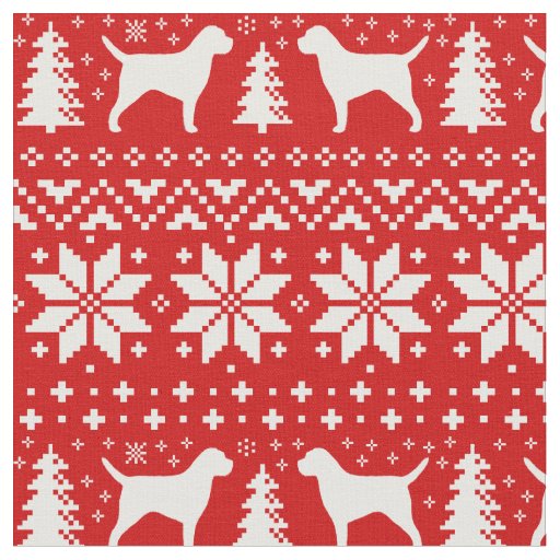 Border Terrier Silhouettes Dogs Christmas Holiday Fabric