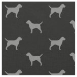Border Terrier Silhouettes Grey and Black Fabric