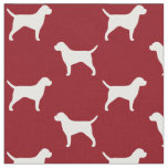 Border Terrier Silhouettes Red and White Patterned Fabric