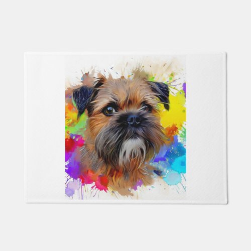 Border Terrier Splash Art   Doormat