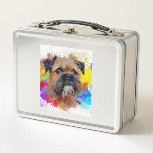 Border Terrier Splash Art   Metal Lunch Box