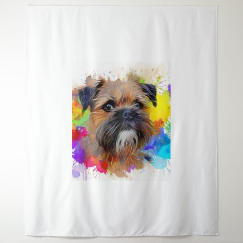 Border Terrier Splash Art   Tapestry