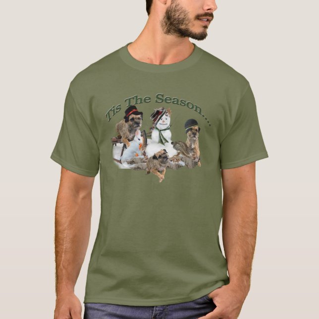 Border Terrier Tis The Season T-Shirt (Front)