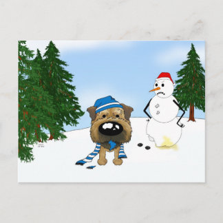 Border Terrier Winter Scene Postcard