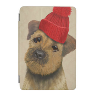 Border Terrier with Red Bobble Hat iPad Mini Cover