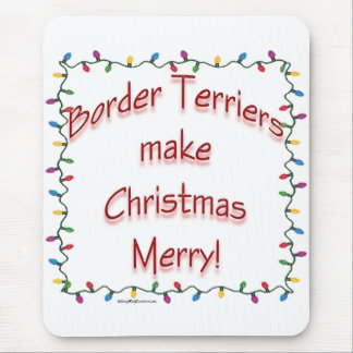Border Terriers Make Christmas Merry Mouse Pad