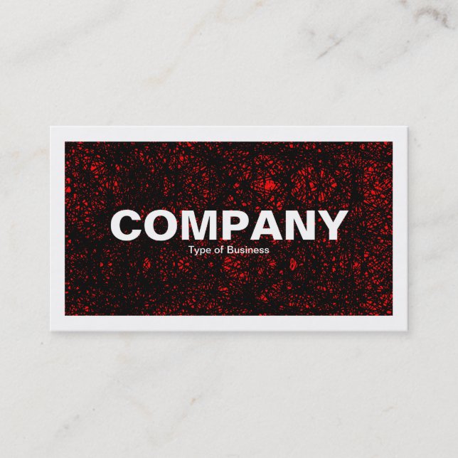 Bordered - Abstract Lines Red Business Card (Front)
