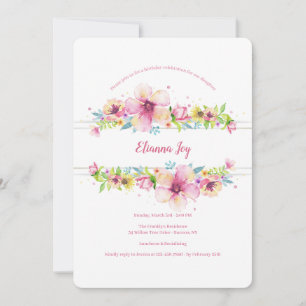 Bordered Floral Birthday Party Invitation