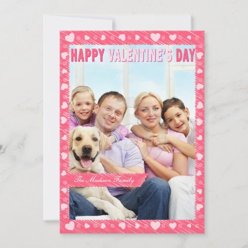 Bordered hearts _photo valentines day greeting holiday card