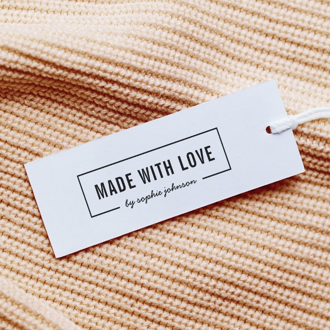 Bordered Modern Bold & Script Name Made with Love Self-inking Stamp (Creator Uploaded)