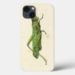 Bordered Print of Green Grasshopper iPhone 13 Case