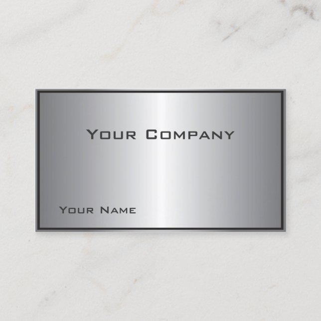 Bordered Silver Shine Corporate  Business Card (Front)