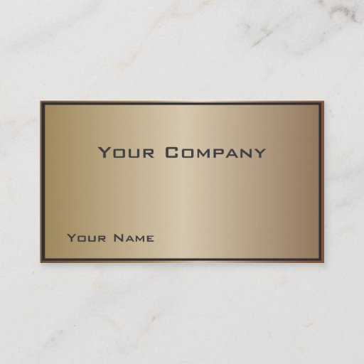 Customizable Bordered Bronze Corporate  Business Card