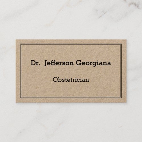 Bordered Simple Obstetrician Business Card