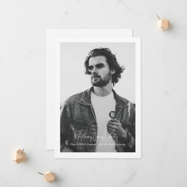 Bordered Simple Photo Modern Design Announcement (Front/Back In Situ)