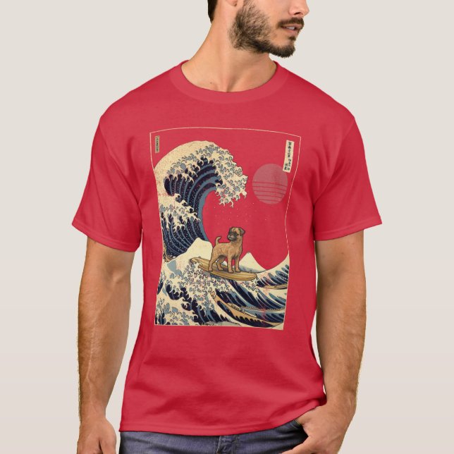 Bordererrier Kanagawa Japanese Surfing Wave girl f T-Shirt (Front)