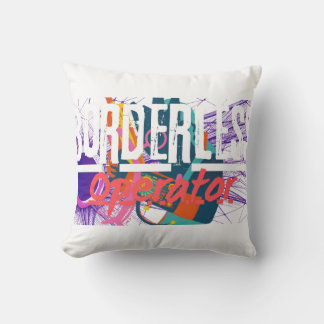 Borderless Operator Cyberpunk Streetwear Throw Pillow