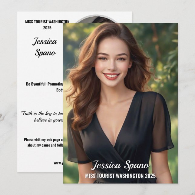 Borderless Pageant Autograph Photo Card (Front/Back)