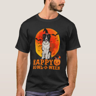 Borders Collie Dog Halloween Happy Howl O Ween Do T-Shirt
