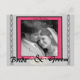 Borders Save The Date with Your Photo Announcement Postcard