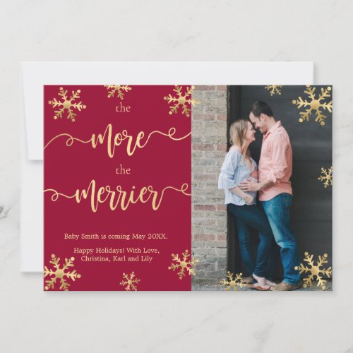 Bordo Photo Christmas Pregnancy Announcement Cards