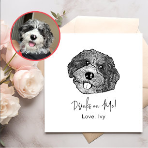 Bordoodle Dog Hand Drawing Personalized Napkins